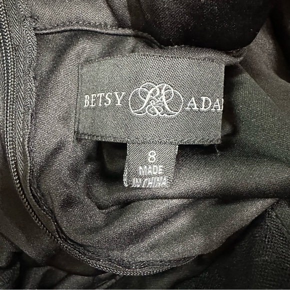 NWT  BETSY & ADAM “ANGELINA" LONG STRAPLESS MESH FLOOR LENGTH RUFFLE DRESS - Picture 6 of 10